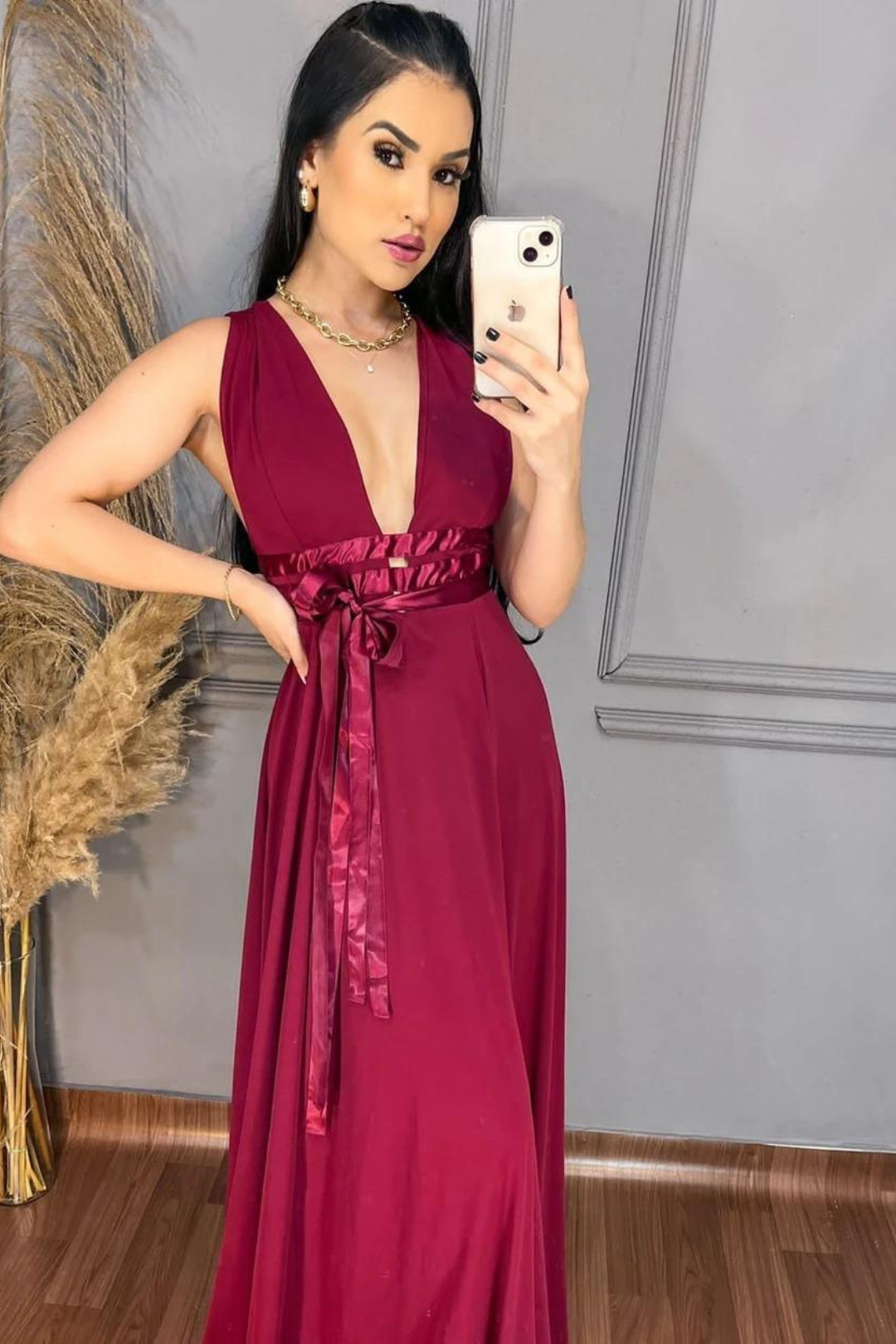 Vestido Marsala Ref:2626